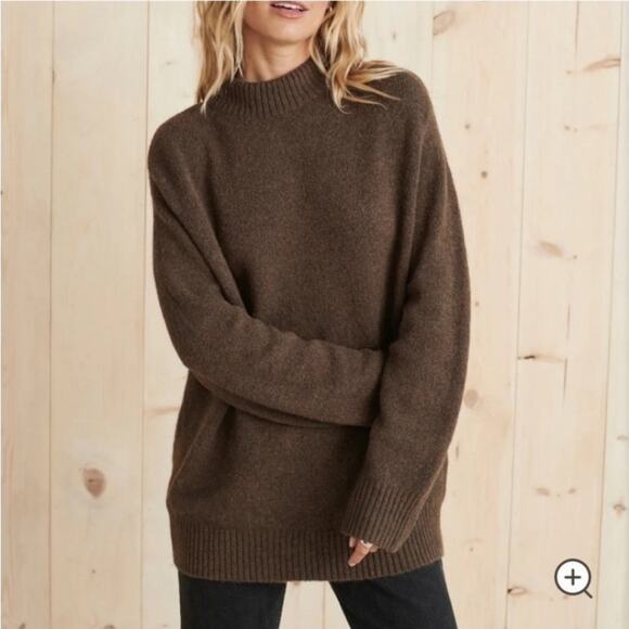 Jenni Kayne Oversized Cotton Alpaca Wool Sweater Size XXS Cedar Brown - Picture 6 of 6